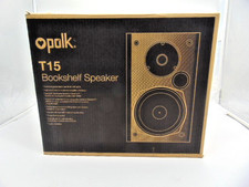 Polk Audio 2-Way Indoor Bookshelf Speaker, Black - Pair T15 New Unopened Box picture