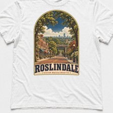 Roslindale Boston Shirt Vintage Travel Poster Massachusetts Graphic Tee picture