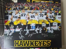 2025-2026 Iowa Football Offensive Line Personally Signed Custom Photo picture
