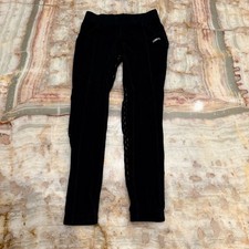 Kerrits Girls Black Equestrian Riding Tights Grip Knee Patch Leggings Youth XS picture