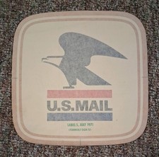 1971 Vtg USPS US Mail Eagle Decal Sticker Post Office Sign Label New 12x12 Rare picture