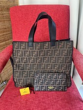 FENDI Shopper Tote FF Zucca Monogram + Matching Pouch – Original Tags – Made in picture
