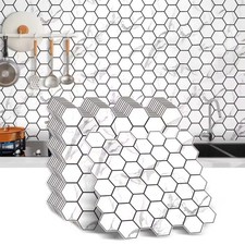 20/40PCS Self-Adhesive Hexagon Wall Tiles Sticker for Kitchen Living Room picture