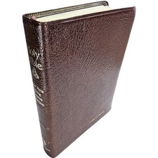 Holy Bible NKJV Thomas Nelson Brown Genuine Leather 1982 Reference Vtg picture