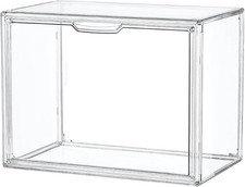 Clear Acrylic Display Case, Stackable Plastic Storage Bins with Magnetic Attract picture