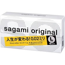 Sagami Original 002 Size Large 0.02 Ultra Thin Non-Latex Condoms 10 pc - from CA picture