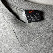 Vintage Nike Sweatshirt Mens Large Gray Fleece Pullover Crewneck Swoosh Y2K 90s picture