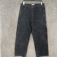 FREAK'S STORE Jeans Mens 33x29 Black Relaxed Double Knee Charcoal Workwear picture