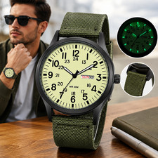 Men Durable Field Watch 24H Military Easy Read Quartz Nylon Strap Outdoor picture