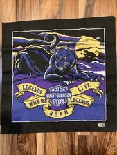 Vintage Harley-Davidson Legends Panther Moon Black & Purple Bandana Made In USA picture