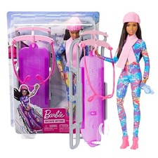Barbie Winter Sports Sled Doll Mattel Multicolor HGM74 Kids Holiday Toy New picture