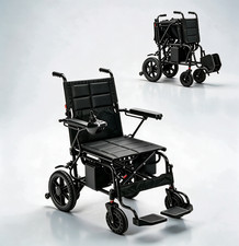 Lightweight Electric Wheelchair for Adult 55LB Foldable Black 15 Mile Travel picture