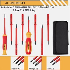 Insulated Screwdriver Set 10-Piece Insulated Tool Set for Electricians 500V picture