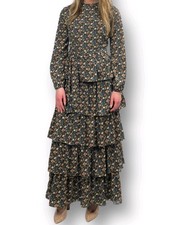 NWT Floral Tiered Maxi Dress, Size XL, Long Sleeve, Boho, Cottagecore, Modest picture