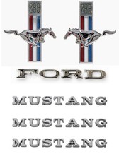 NEW 1967 Ford Mustang 289 Running Horse Emblem Kit Fenders Hood Trunk 6 pc Set picture