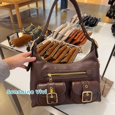 NWT Coach Allison Zip Top Shoulder Bag CFO81 grain nappa leather Gold/Maple picture