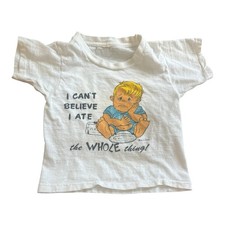 Vintage 60s 70s Kids T Shirt I Can’t Believe I Ate Whole Thing Allison Cartoon picture