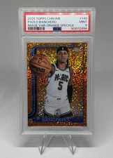 PSA 9 POP 2 Paolo Banchero 2025 Topps Chrome Image Variation  Orange Speckle /25 picture