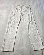 Pilcro and the Letterpress Slim Boyfriend Womens White Distressed Jeans 30 picture