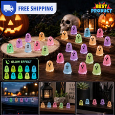 Halloween Mini Ghost Figurines Glow In The Dark Ghost Miniature Halloweens Decor picture