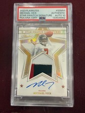Michael Vick 2023 Flawless Gold Patch Auto On Card 1/25 PSA 10 Auto Grade picture