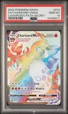 2020 POKEMON S&S CHAMPION'S PATH #074 FA/CHARIZARD VMAX-SECRET PSA 10 (571 picture