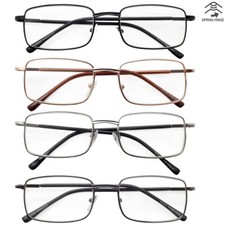 Reading Glasses Mens Womens 4 Pack Metal Frame Readers Eyeglasses Spring Hinge picture