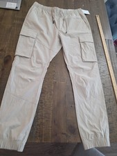  NWT H&M Men’s Slim Fit Cargo Jogger Pants Size LARGE Khaki Drawstring picture