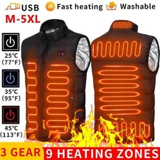 Men's 9-Zone USB Electric Heated Vest Graphene Winter Outdoor Jacket picture