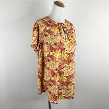 NWT TORRID Womens sz 1/XL Rust Multi Color Floral Esther Peasant Blouse Shirt picture