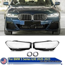 Front Headlight Lens Cover For BMW 5 Series G30 520i 530i 2020-2023 Left & Right picture