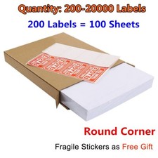 200-20000 Premium 8.5x5.5 Round Corner Shipping Labels Half Sheet Self Adhesive picture