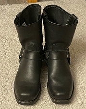 Frye 8R Harness Boot Buckle Biker Ankle Black Leather Boots Men’s Size 10D VNDS picture