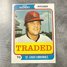 Topps 1974 Topps Pete Richert #348T Traded to St. Louis Cardinals picture