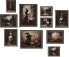Gothic Halloween Wall Art Prints, Dark Academia Ghost Pictures Wall Decor picture
