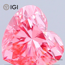 IGI Certified 0.86 Carat Heart Shape Fancy Vivid Pink VS1 CVD Lab Grown Diamond picture