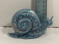 Fenton Glass Mould Georgia Blue Carnival Snail Made by Mosser Glass picture