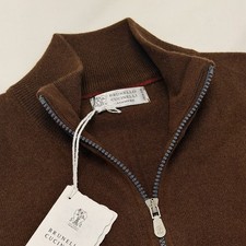 Brunello Cucinelli Full Zip Up Cashmere Sweater Men’s Medium 50 Cardigan Brown picture