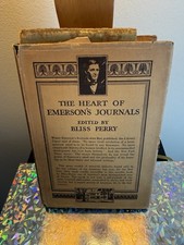 Bliss Perry The Heart of Emerson's Journals 1926 HB/DJ Scarce picture