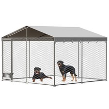 GRAVEE Large Dog Kennel Outdoor with Roof, Heavy Duty Pet Fence Enclosure picture