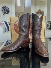 Lucchese Classics Brown Ostrich/Mad Dog Goat Boots 11D picture