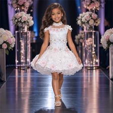 Girls Glitz Cupcake Pageant Birthday Dress Princess Formal Party Flowers Girl 3T picture