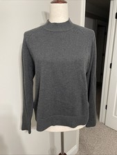 Quince 100% Organic Cotton Boyfriend Crew Sweater Charcoal Oversized Size Small picture