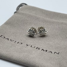 David Yurman Sterling Silver 10mm Starburst Diamond Earrings picture