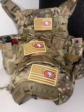 Military Combat American Flag San Francisco 49ers football PVC Patch W Vlcro picture