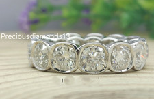 925 Silver, White Diamond Eternity Ring, Certified Treated-Excellent Luster picture