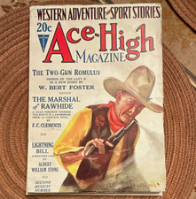 Ace-High Magazine Western Pulp August 1927 Illustrated W. Bert Foster picture