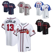 [Hot Sale] Ronald Acuna Jr #13 Atlanta Braves Jersey Baseball Fan Shirt S-5XL picture