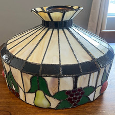Large Vintage Tiffany Style Stained Glass Fruit Pendant Light - Untested picture