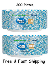 Great Value Ultra Paper Plates, 10”, White, 200 Count picture